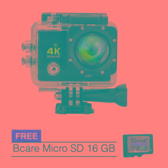 Bcare Action Camera - B-Cam X-3 WiFi - 16MP - Full HD 4K - Sony Sensor - Waterproof 30m 2 inch - Hitam + Gratis Bcare SD Card 16 GB  