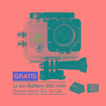 Bcare Action Camera B-Cam X-3 WiFi - 16MP - Putih + Gratis Bcare SD Card 16 GB + Battery Li-ion 900 mAh  