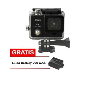 Bcare Action Camera U-1 12 MP FHD 1080P - Hitam + Gratis Battery 900 mAh  