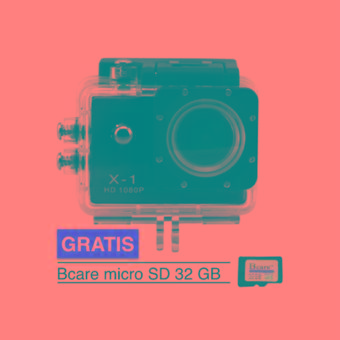 Bcare B-Cam X-1 Action Camera - 12 MP - Hitam + Gratis Micro SD 32 GB  