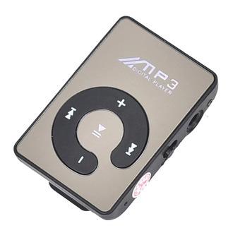 Best Mp3 Player TF card with Small Clip Silver C-Logo - Hitam  