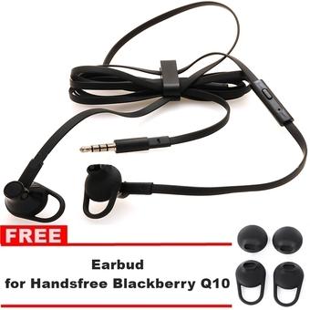 Blackberry Original Handsfree Premium Stereo Headset 3.5mm Untuk Q5, Q10, Z10, Z30 + Gratis Earbud for Heandsfree Blackberry  