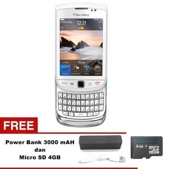 Blackberry Torch 9800 - 4GB - Putih - Gratis Micro SD 4GB - Power Bank 3000mAh  