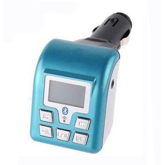 Bluetooth BT-S006 Car MP3 Player FM Transmitter Modulator USB SD MMC With Remote (Blue) (Intl)  