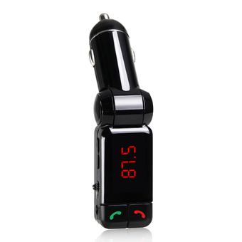 Bluetooth Car LCD MP3 Player Handsfree FM Transmitter USB SD for iPhone Samsung (Intl)  