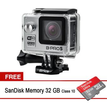 Brica Action Camera B-Pro 5 Alpha Edition - Silver + Gratis Sandisk Micro SD Ultra 32GB B-Bpro  