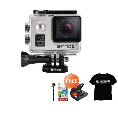 Brica Alpha Edition Silver Action Cam + Sandisk 16 GB + SMP 07 Tongsis + Small Bag + T-shirt