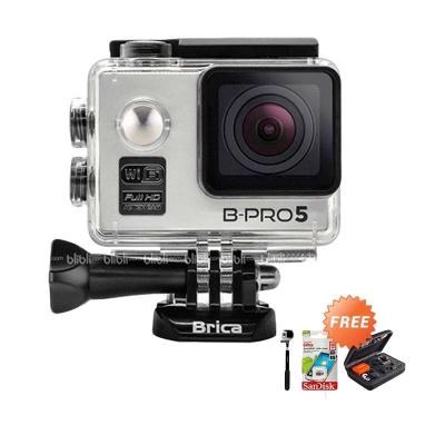 Brica Alpha Edition Silver Action Cam + Sandisk 16 GB + SMP 07 Tongsis + Small Bag