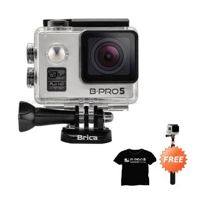 Brica Alpha Edition Silver Action Cam + Tongsis + T-shirt