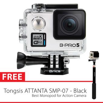 Brica B-PRO 5 Alpha Plus Edition Full HD 2.5K Action Camera - Putih + Gratis Tongsis Attanta SMP-07-Black  