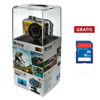 Brica B-PRO5 FHD Actioncam Wifi - 5 MP - Kuning + Gratis Micro SD 16 GB  