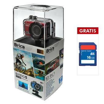 Brica B-PRO5 FHD Actioncam Wifi - 5 MP - Merah + Gratis Micro SD 16 GB  