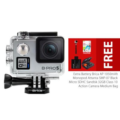 Brica B-Pro 5 Alpha Plus Combo Extreme Action Camera - Silver + Free Bonus Item