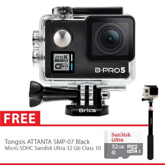 Brica B-Pro 5 Alpha Plus Combo Supreme Action Camera - Hitam + Free Monopod + Micro SD Card 32 Gb  