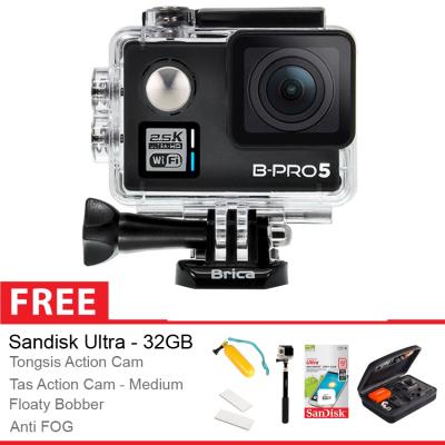 Brica Bpro 5 Alpha Plus Edition Action Camera + Free tongsis, Memory 32 GB, Tas, Antifog