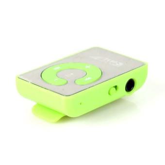 Buyincoins Mini Mirror Clip USB Digital Mp3 Music Player Support Green  