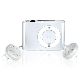 CLIP Pod MP3 Player TF card with Small Clip Silver - Silver  