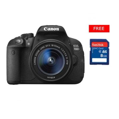 Canon EOS 700D - 18MP - EF-S 18-55mm IS STM - Hitam + Free Memory 8GB DIGIC 5 CMOS Creative Filters Video Full-HD Layar Sentuh Vari-Angle Clear View LCD Kontrol Flash Terintegrasi