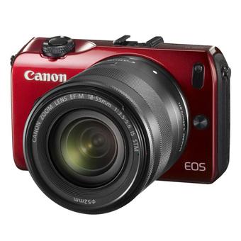 Canon EOS M (Red) with EF-M 18-55mm IS STM Lens Kit  