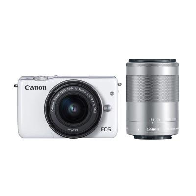 Canon EOS M10 Kit EF-M 15-45mm White Kamera Mirrorless with Canon 55-200mm
