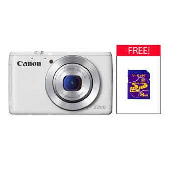 Canon Power Shot S200 Free SD 8GB - PUTIH  