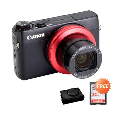 Canon PowerShot G7X Red Ring Kamera + SDHC 32GB Speed 80Mbs+ Case Exlusive Canon