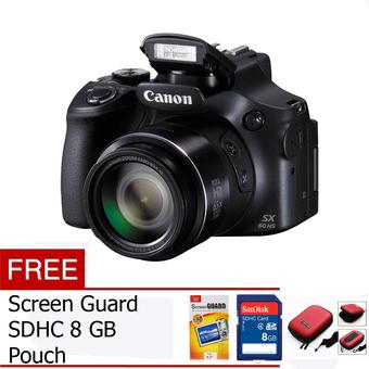 Canon PowerShot SX60 HS + Free SDHC 8GB + Screen Guard + Pouch  