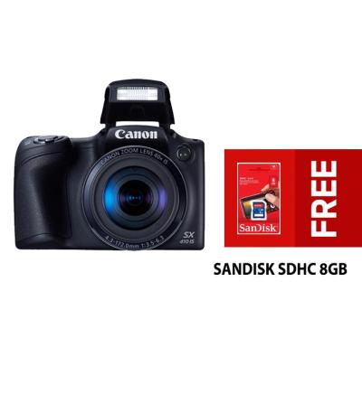 Canon Powershot SX410 IS - 20MP - Hitam + Sandisk SDHC 8gb