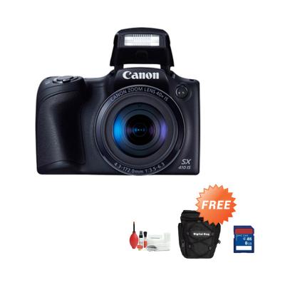 Canon Powershot SX410 IS Kamera Pocket - Hitam [20 MP] + Free SDHC 8 GB + Tas + Cleaning Kit