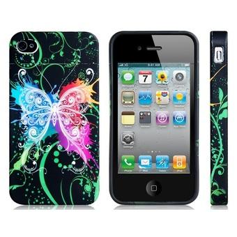 Colorful Butterfly Printed Silicone Case for iPhone 4 4S  