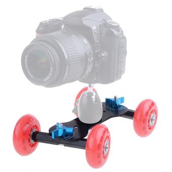 DSLR Truck Skater Wheel Table Top Compact Dolly Slider Kit For Video Camera  