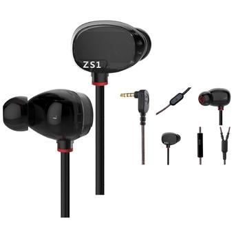 Dual Driver Extra Bass Wide Sound Sport In-Ear Headphones with Microphone (Black) (Intl)  