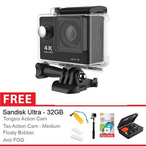 EKEN H9 - 4K Video Action Camera - Xiaomi Yi Killer - 12 MP - Hitam