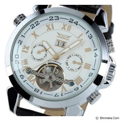 ESS Luxury Men Leather Strap Automatic Mechanical Watch [WM184] - Black/Silver