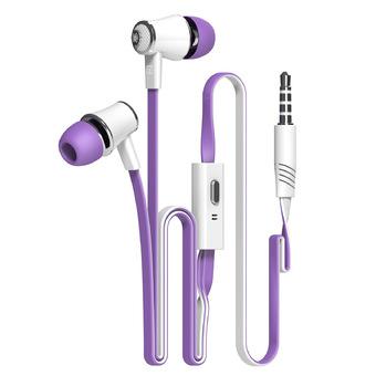 Earphone Earbuds with Microphone Stereo Earphones for Apple iPhone (Purple)(Intl)  