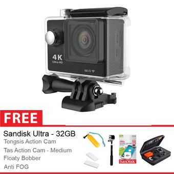 Eken H9 - 4K Video Action Camera - Xiaomi Yi Killer - 12 MP - Hitam + Gratis Accessories Kamera  