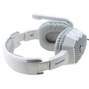 Elenxs SADES A70 USB 7.1 Sound Effect Gaming Headset (White) (Intl)  