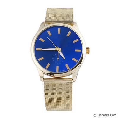 FASHION STREET Exclusive Imports Brief Golden Alloy Grid Mesh Analog Quartz Wrist Watch [642743] - Blue