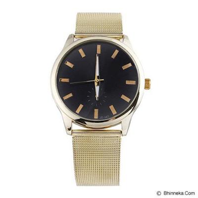 FASHION STREET Exclusive Imports Unisex Golden Black Alloy Mesh Band Watch [642741]