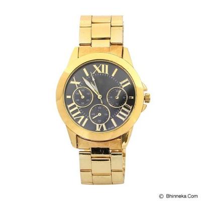 FASHION STREET Exclusive Imports Unisex Roman Numerals Golden Alloy Band Watch [642727] Black