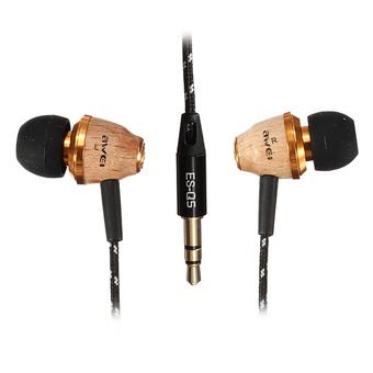 FSH 3.5mm Stereo Wooden Noise isolating Headphone Earphone Headset Earbud For PC MP3 (Beige) (Intl)  