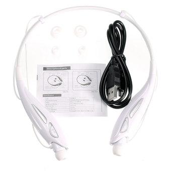 FSH Bluetooth Wireless Headset Stereo Headphone Earphone Sport (White) (Intl)  