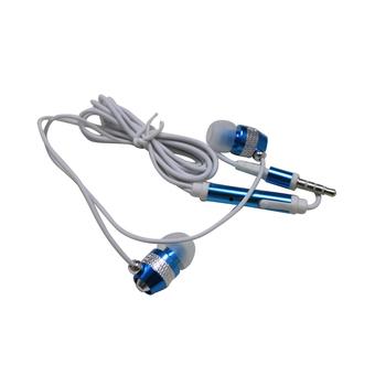Fang Fang 3.5mm Stereo In Ear Headphone With Mic for iPhone iPod Samsung PC (Blue)  