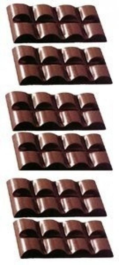 Fat Daddio's Rounded Square Bar Polycarbonate Candy Mould - Coklat