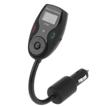 Flexible 1.0" LCD Wireless Bluetooth Hands-free Car Kit FM Transmitter MP3 Player (Black)  