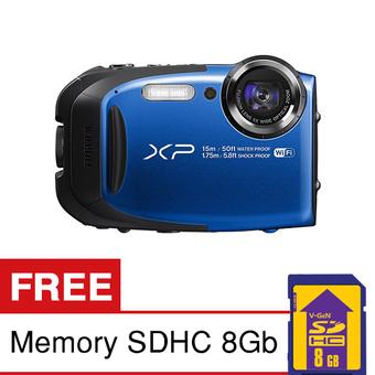 Fuji Digital Camera Finepix XP80 Biru + Gratis SDHC 8GB  