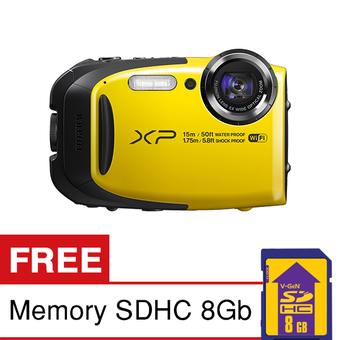 Fujifilm Digital Camera Finepix XP80 Kuning + Gratis SDHC 8GB  