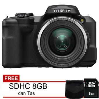 Fujifilm FinePix S8600 - 16MP - 36x Optical Zoom - Hitam + Gratis SDHC 8GB + Tas  