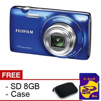 Fujifilm Finefix JZ100 - 14 MP - 8x zoom - Biru + Gratis 8Gb + Case  