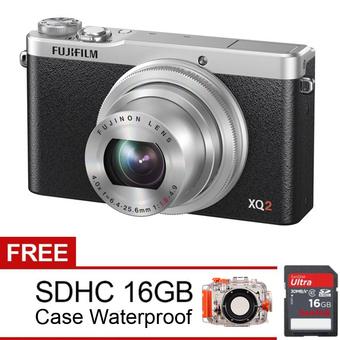 Fujifilm Finepix XQ2 - 12 MP - Spesial Edition - Silver + Gratis Case Underwater + SDHC 16Gb  